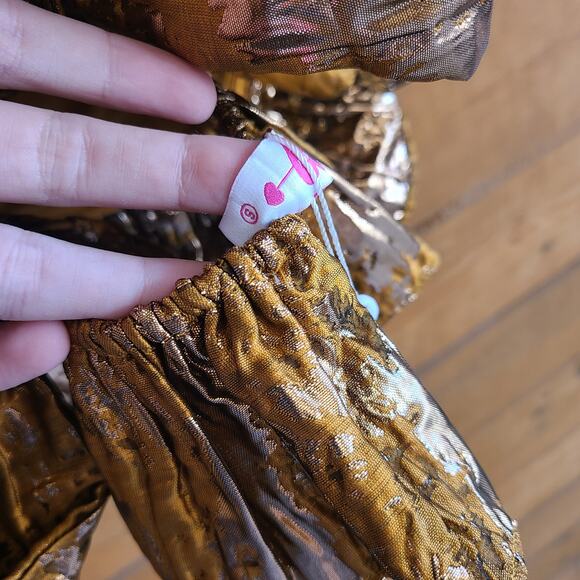 Buddy Love Chloe Bustier Top Bronze Metallic NWT Small Renaissance Puff Sleeve - Picture 5 of 6